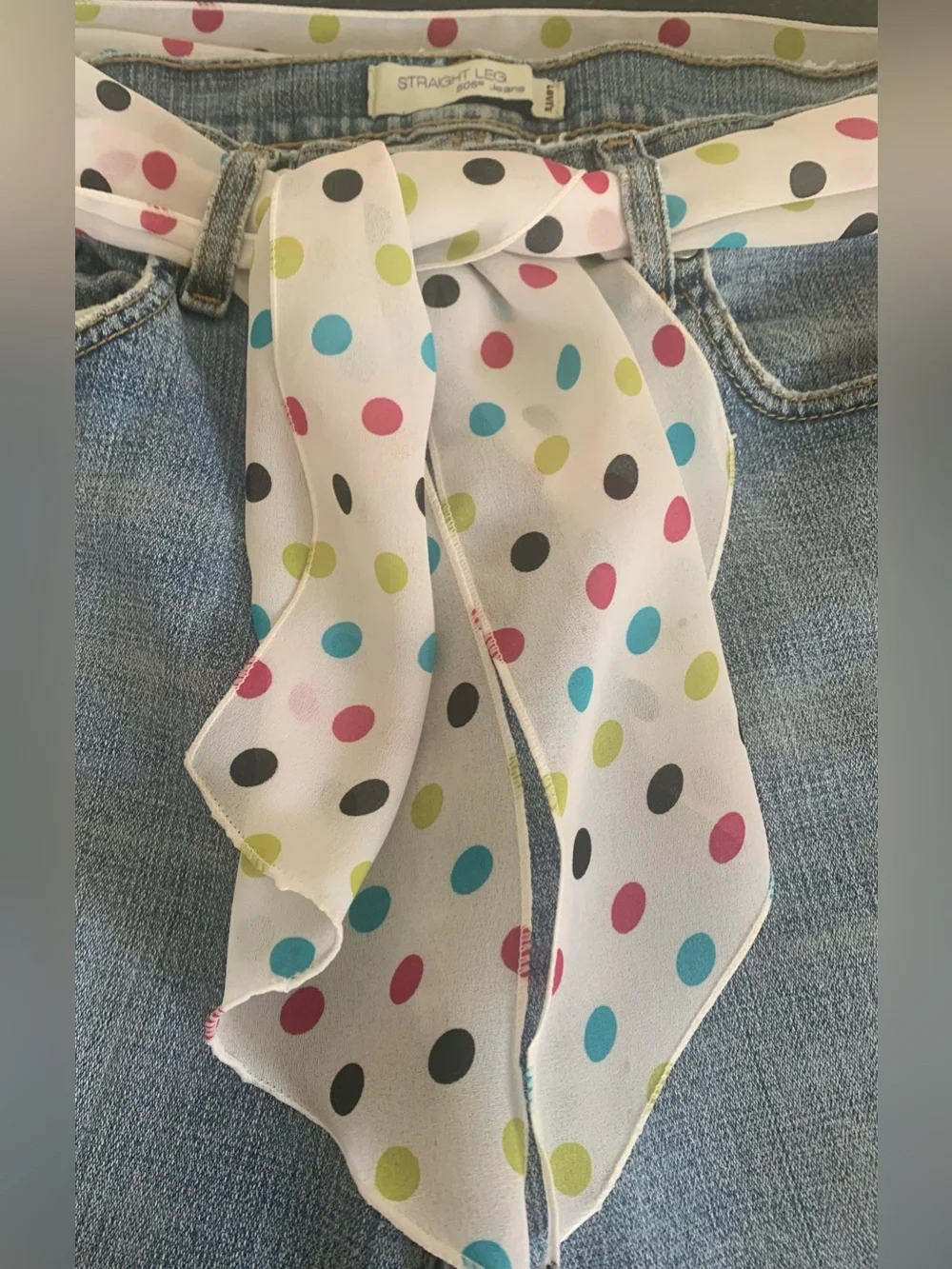 Vintage Colorful Polka Dot and Ribbon Sash Set (5) Pieces